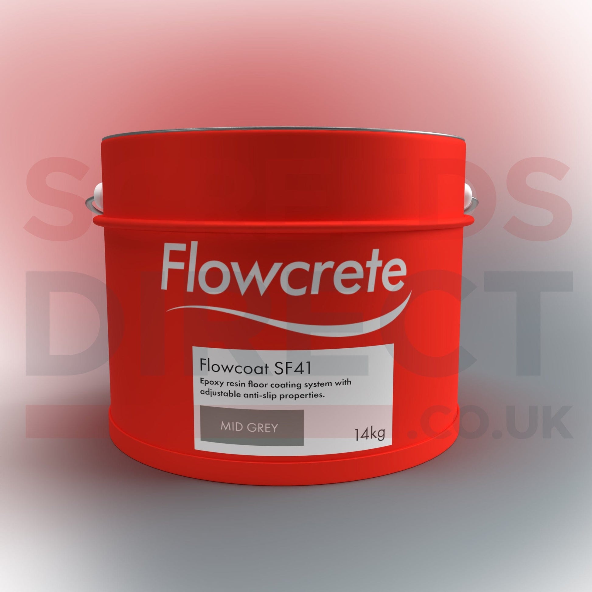 Flowcrete Building Materials Epoxy Floor Coat - Flowcrete SF41 Mid Grey 14kg