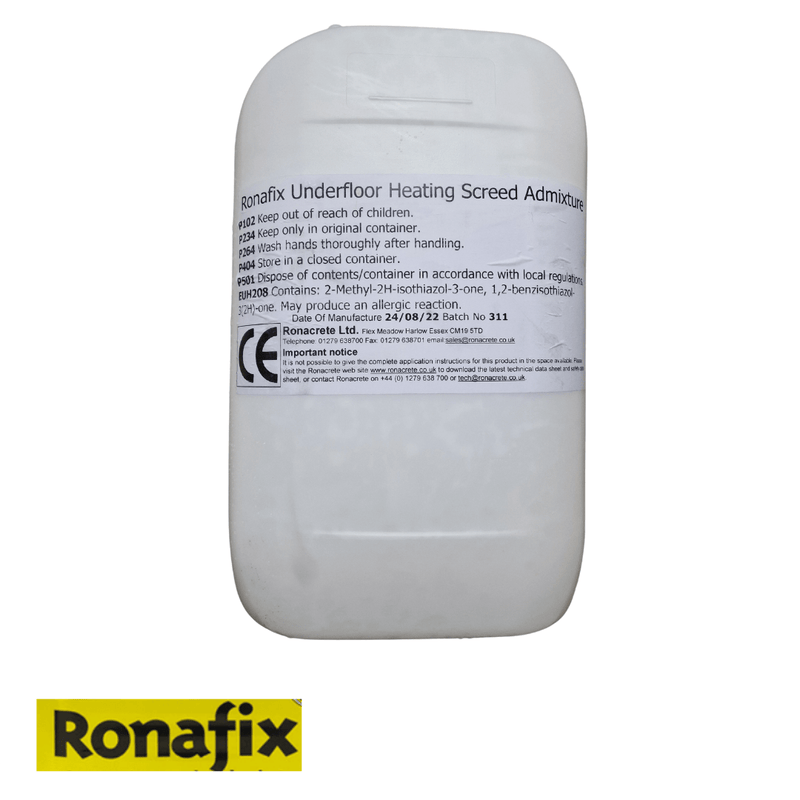 RonaScreed RonaFix Underfloor Heating Screed Admixture 25Ltr RonaFix Underfloor Heating Screed Admixture 25Ltr