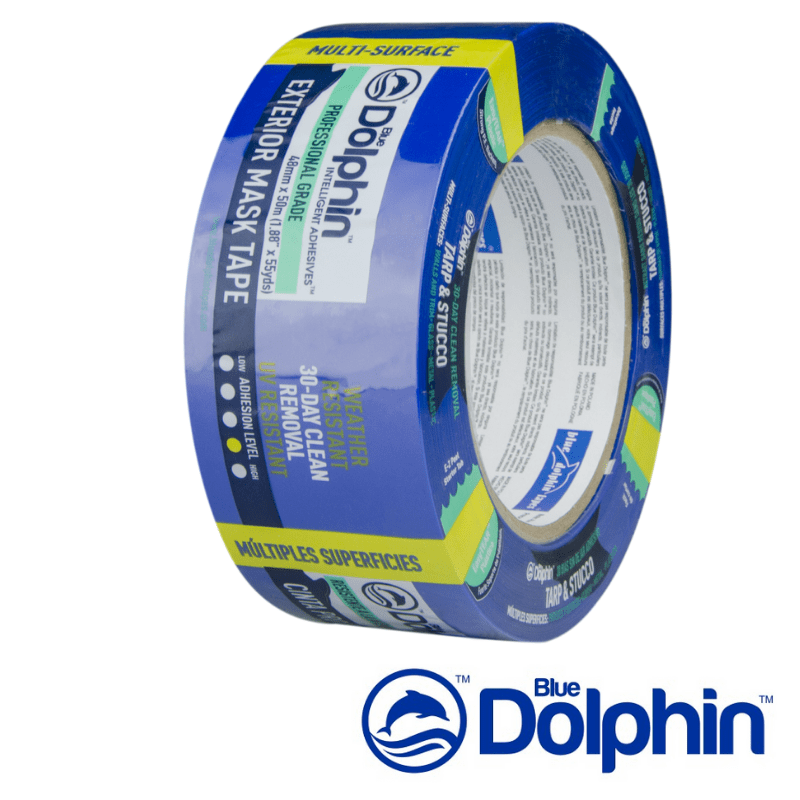 Screeds Direct Hardware Tape Blue Dolphin Tarp & Stucco Exterior Tape 48mm x 50m