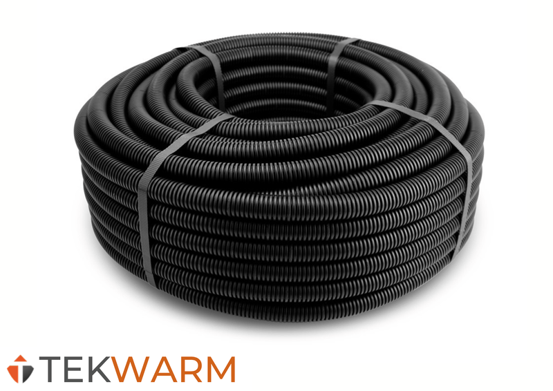 Tekwarm Tekwarm UFH Black Slitted Conduit Roll 50m coil